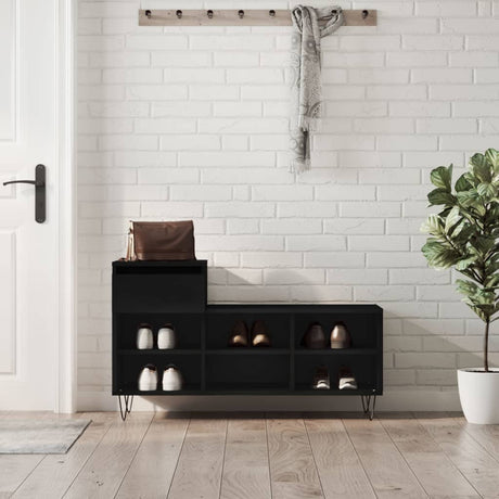 Vidaxx armoire à chaussures 102x36x60 cm bois fini noir