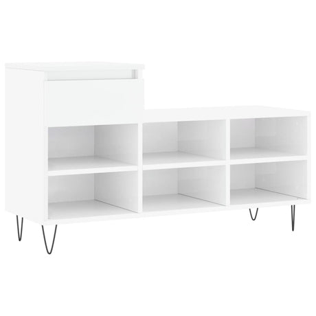 Vidaxx armoire à chaussures 102x36x60 cm bois fini blanc brillant