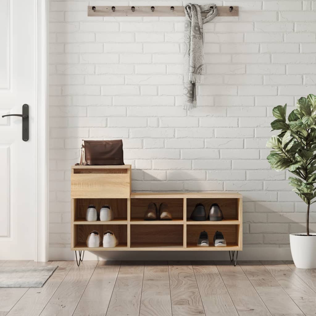 VidaXL armoire à chaussures 102x36x60 cm bois d'ingénierie chêne sonoma