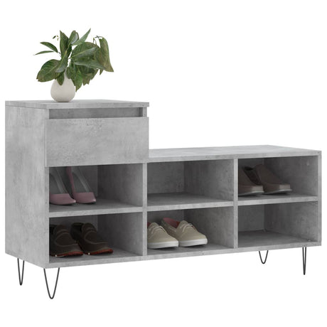 Vidaxx meuble à chaussures 102x36x60 cm dérivé du bois béton gris