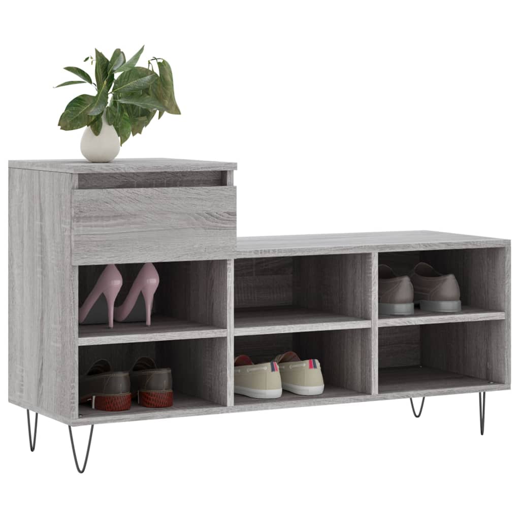 Vidaxl Shoe Cabinet 102x36x60 cm Property Wood Sonoma Gray