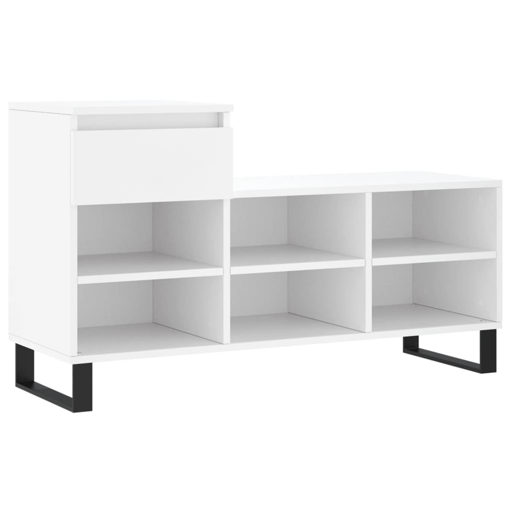 Gabinete de zapatos Vidaxl 102x36x60 cm de madera propiedad de blanco