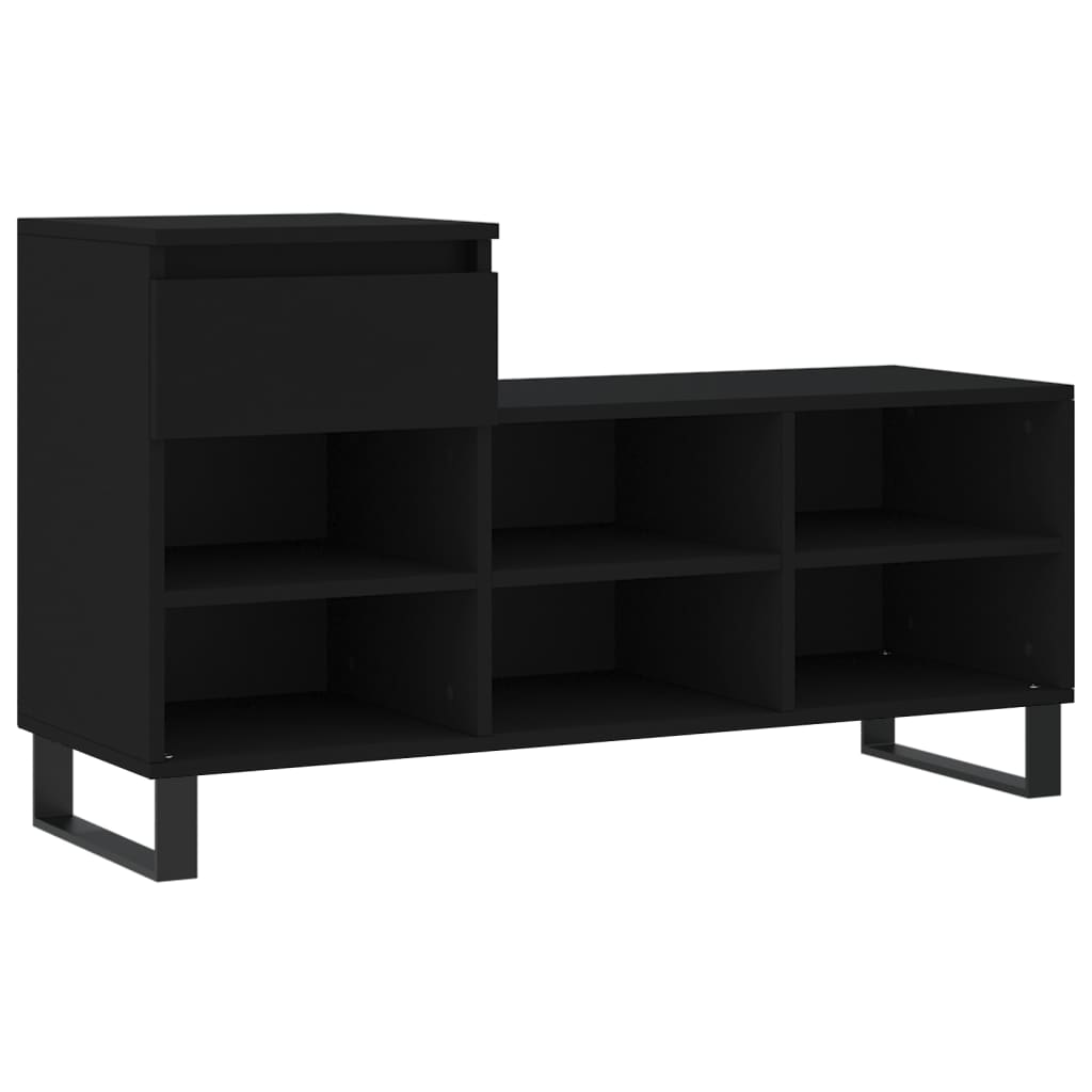 Vidaxx armoire à chaussures 102x36x60 cm bois fini noir