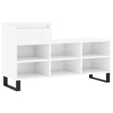 Vidaxl schong Cabinet 102x36x60 CM veraarbecht Holz héich Glanz wäiss