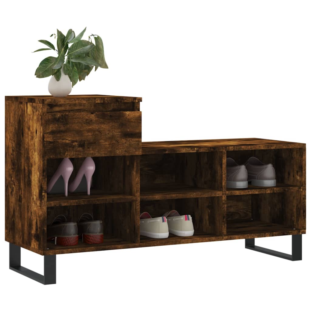 VidaXL Shoe cabinet 102x36x60 cm Properted wood Smoked oak colored