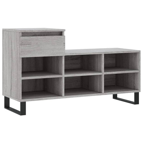 VidaXL armoire à chaussures 102x36x60 cm bois d'ingénierie gris sonoma