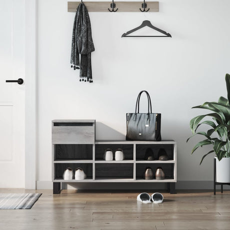 VidaXL armoire à chaussures 102x36x60 cm bois d'ingénierie gris sonoma
