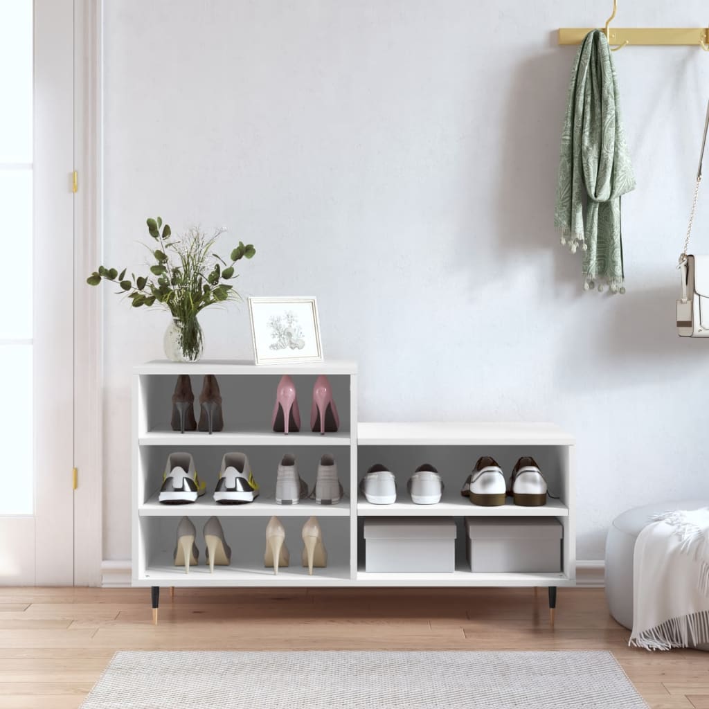 Vidaxx meuble à chaussures 102x36x60 cm bois d'ingénierie blanc