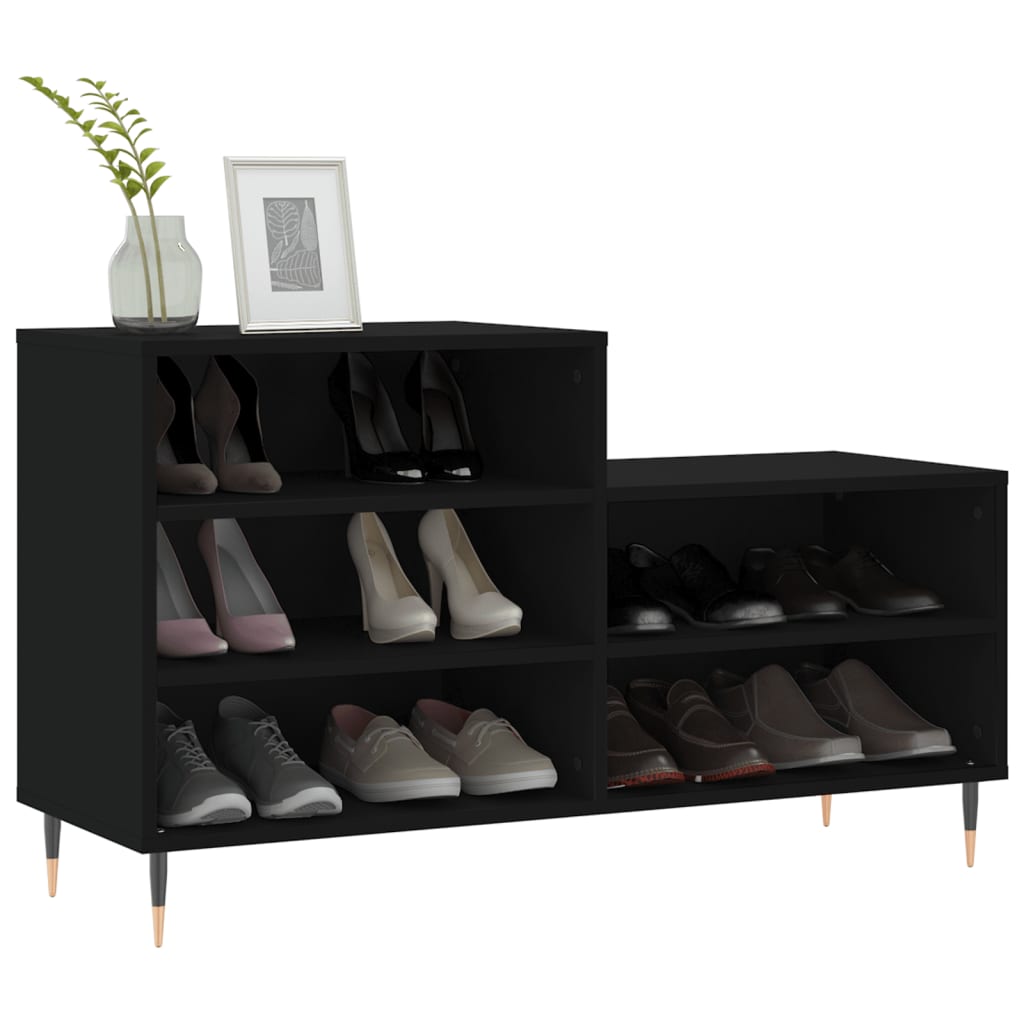 Vidaxx armoire à chaussures 102x36x60 cm bois fini noir