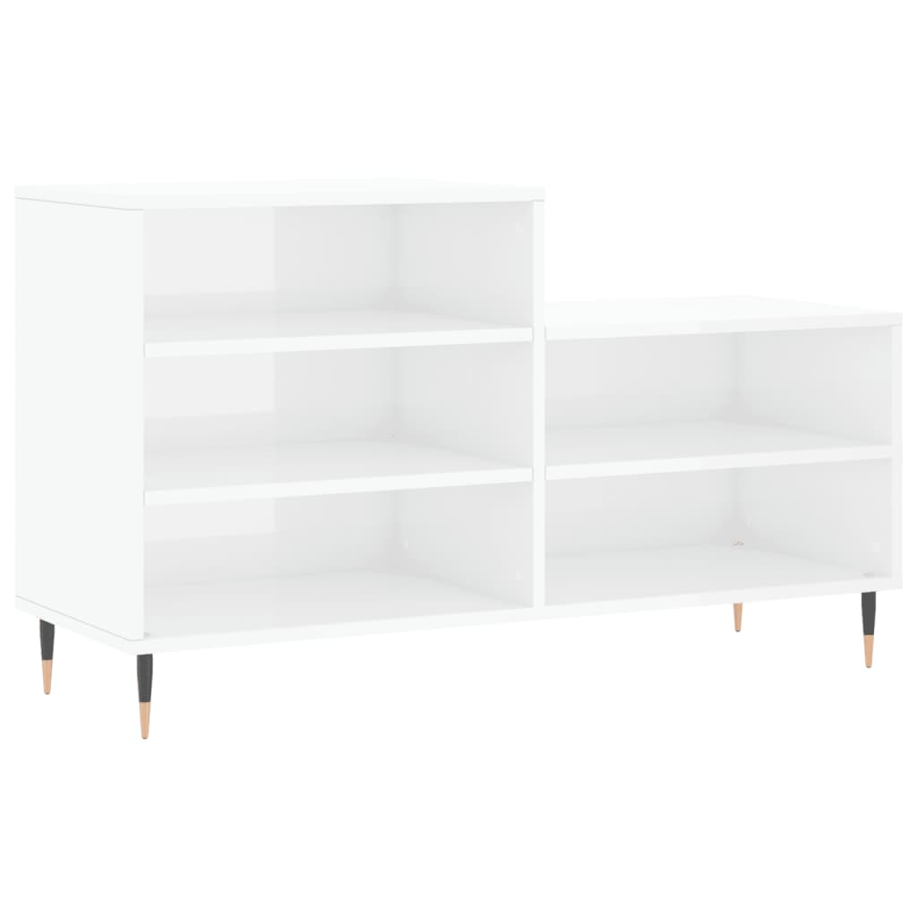 Vidaxl Shoe Cabinet 102x36x60 cm Forarbejdet træ Højglans hvid