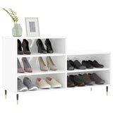 Gabinete de zapatos Vidaxl 102x36x60 cm de madera procesada de alto brillo blanco