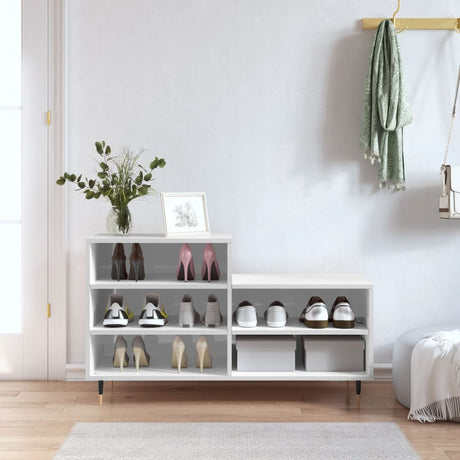 Vidaxx armoire à chaussures 102x36x60 cm bois fini blanc brillant