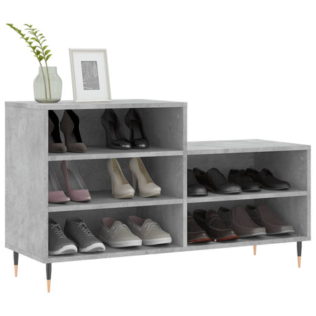 Vidaxx meuble à chaussures 102x36x60 cm dérivé du bois béton gris