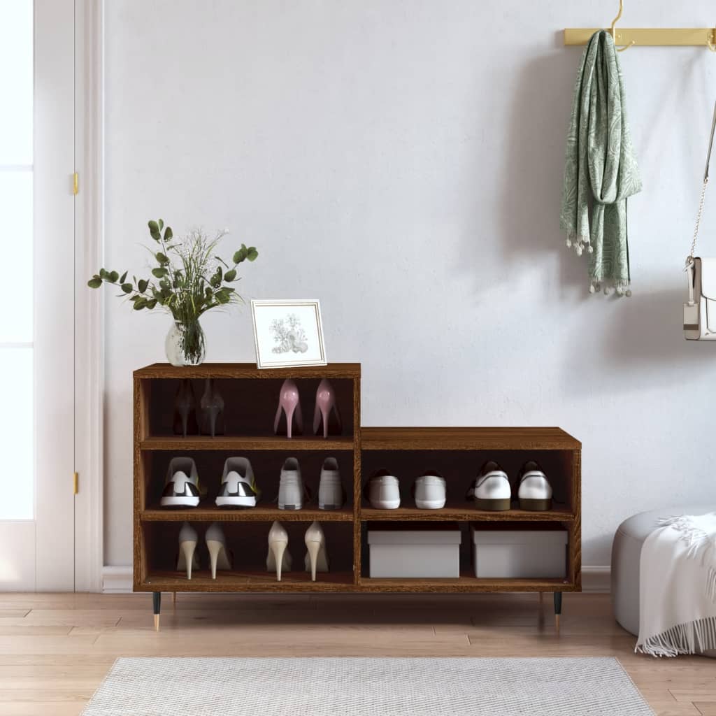 Vidaxx armoire à chaussures 102x36x60 cm bois fini couleur chêne marron