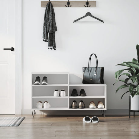 Vidaxx meuble à chaussures 102x36x60 cm bois d'ingénierie blanc