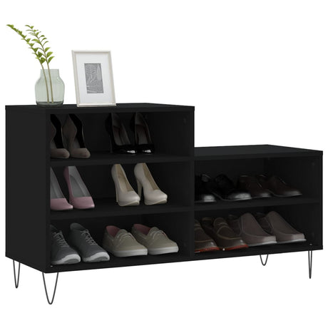 Vidaxx armoire à chaussures 102x36x60 cm bois fini noir