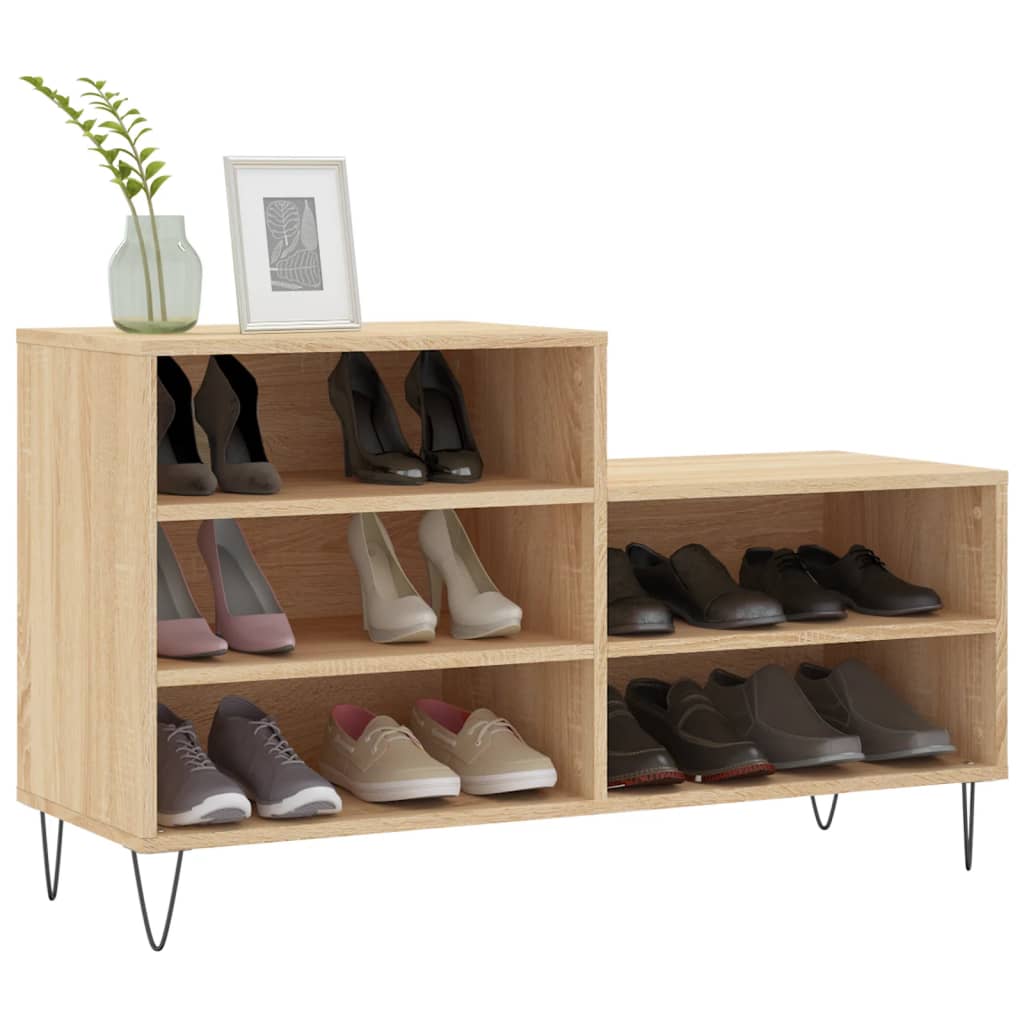 VidaXL armoire à chaussures 102x36x60 cm bois d'ingénierie chêne sonoma