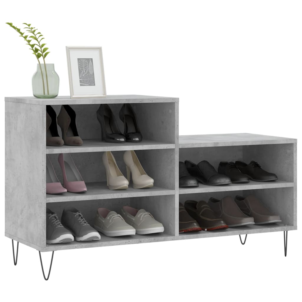 Vidaxx meuble à chaussures 102x36x60 cm dérivé du bois béton gris