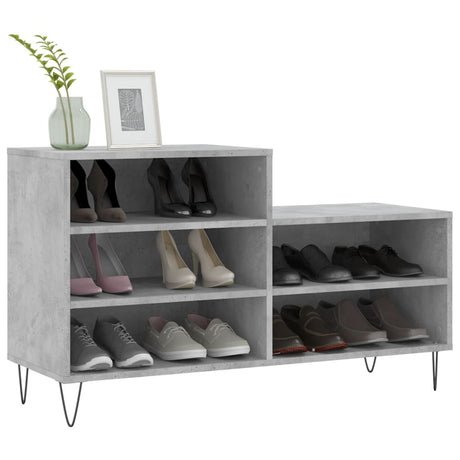 Vidaxx meuble à chaussures 102x36x60 cm dérivé du bois béton gris
