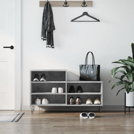 Vidaxx meuble à chaussures 102x36x60 cm dérivé du bois béton gris