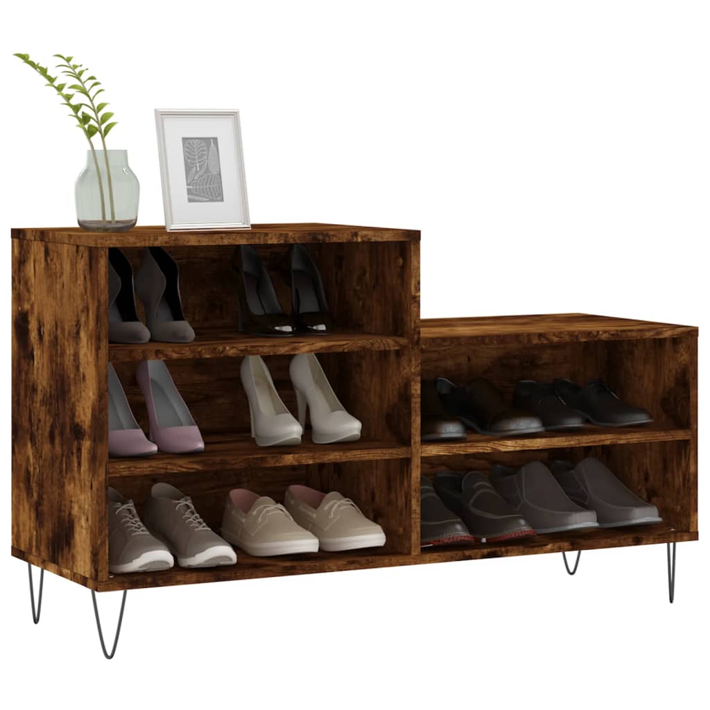 Vidaxx meuble à chaussures 102x36x60 cm bois d'ingénierie, chêne fumé