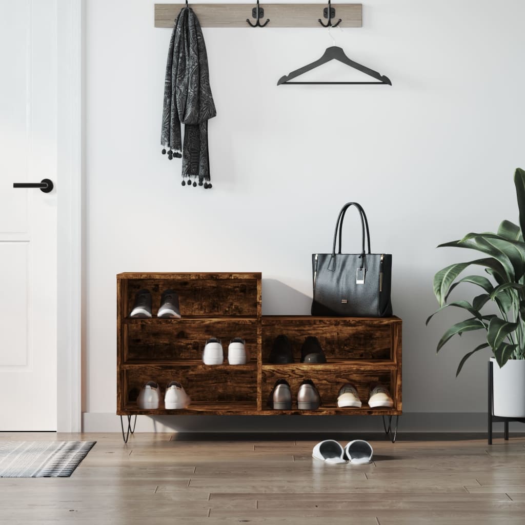 Vidaxx meuble à chaussures 102x36x60 cm bois d'ingénierie, chêne fumé