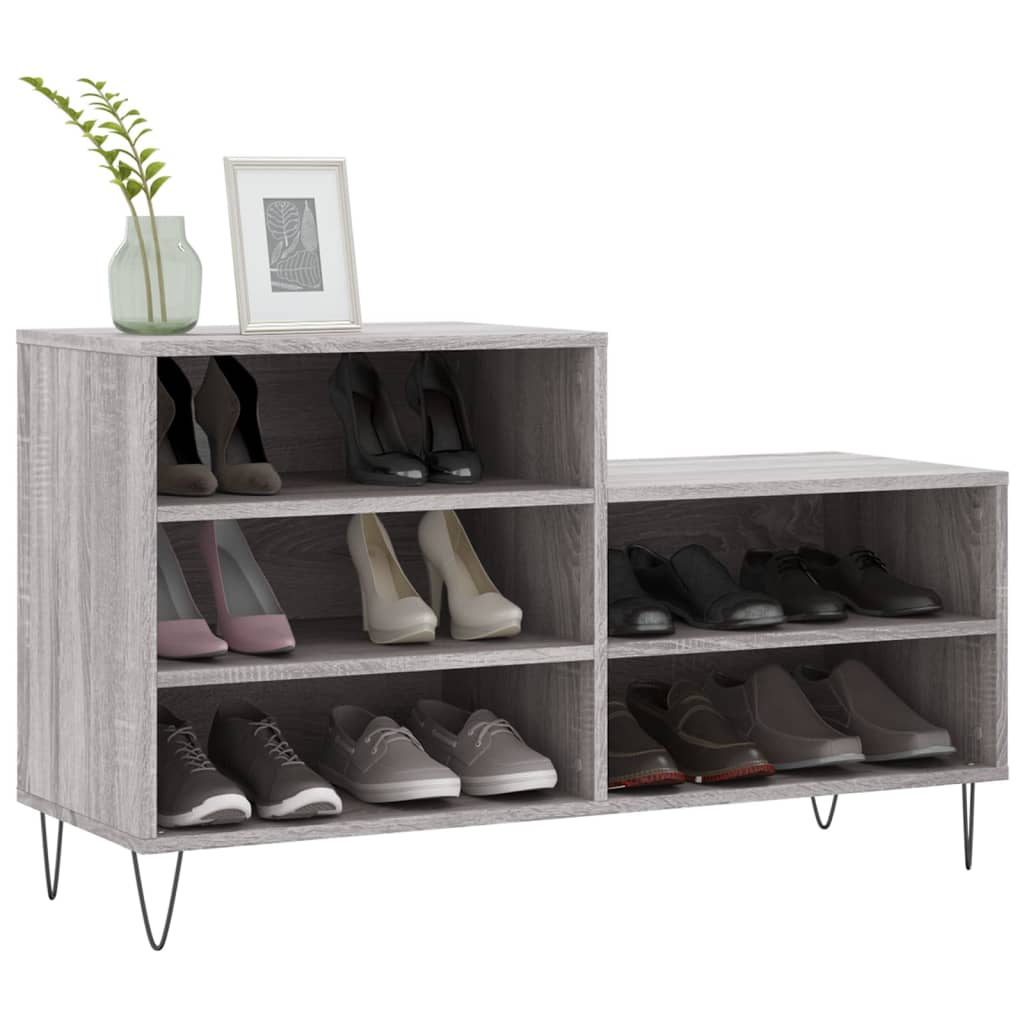 VidaXL armoire à chaussures 102x36x60 cm bois d'ingénierie gris sonoma