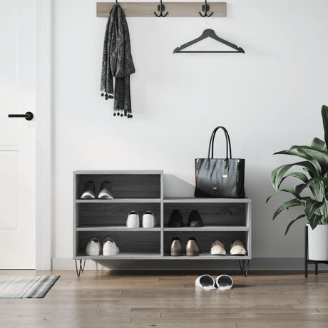 VidaXL armoire à chaussures 102x36x60 cm bois d'ingénierie gris sonoma