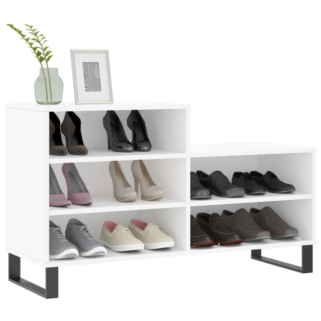 Vidaxx meuble à chaussures 102x36x60 cm bois d'ingénierie blanc