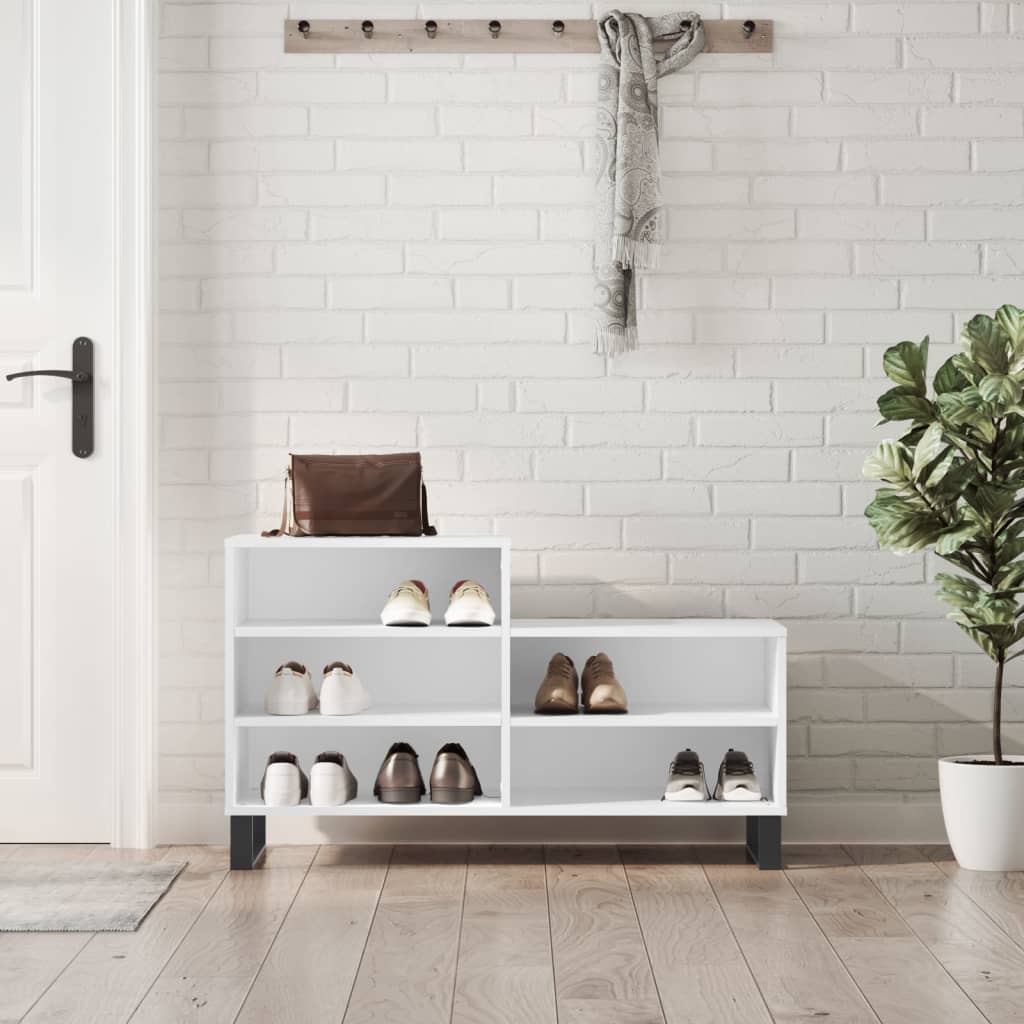 Vidaxx meuble à chaussures 102x36x60 cm bois d'ingénierie blanc