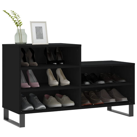 Vidaxx armoire à chaussures 102x36x60 cm bois fini noir