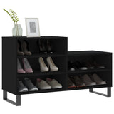 Gabinete de zapatos Vidaxl 102x36x60 cm de madera propiedad de negro