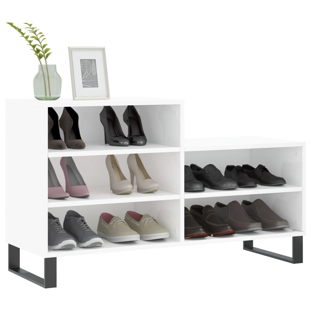 Vidaxx armoire à chaussures 102x36x60 cm bois fini blanc brillant