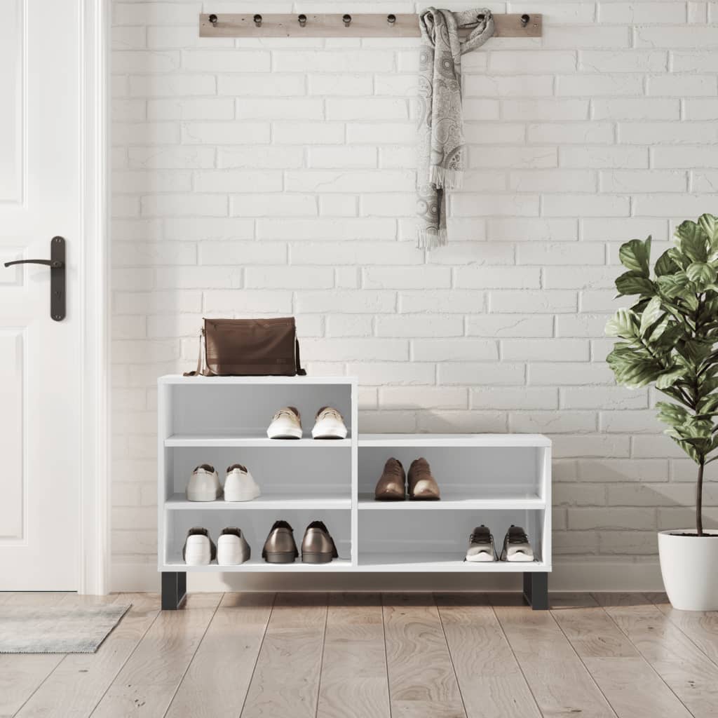 Vidaxx armoire à chaussures 102x36x60 cm bois fini blanc brillant