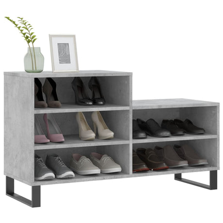Vidaxx meuble à chaussures 102x36x60 cm dérivé du bois béton gris
