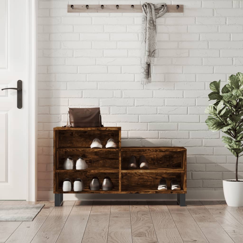 Vidaxx meuble à chaussures 102x36x60 cm bois d'ingénierie, chêne fumé
