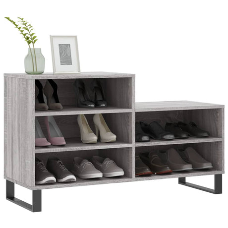 VidaXL armoire à chaussures 102x36x60 cm bois d'ingénierie gris sonoma