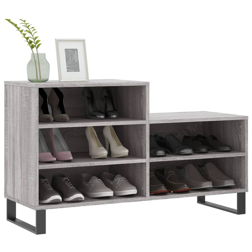 Vidaxl Schong Cabinet 102x36x60 cm Propertéiert Holz Sonoma Grey