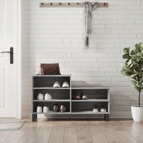 VidaXL armoire à chaussures 102x36x60 cm bois d'ingénierie gris sonoma