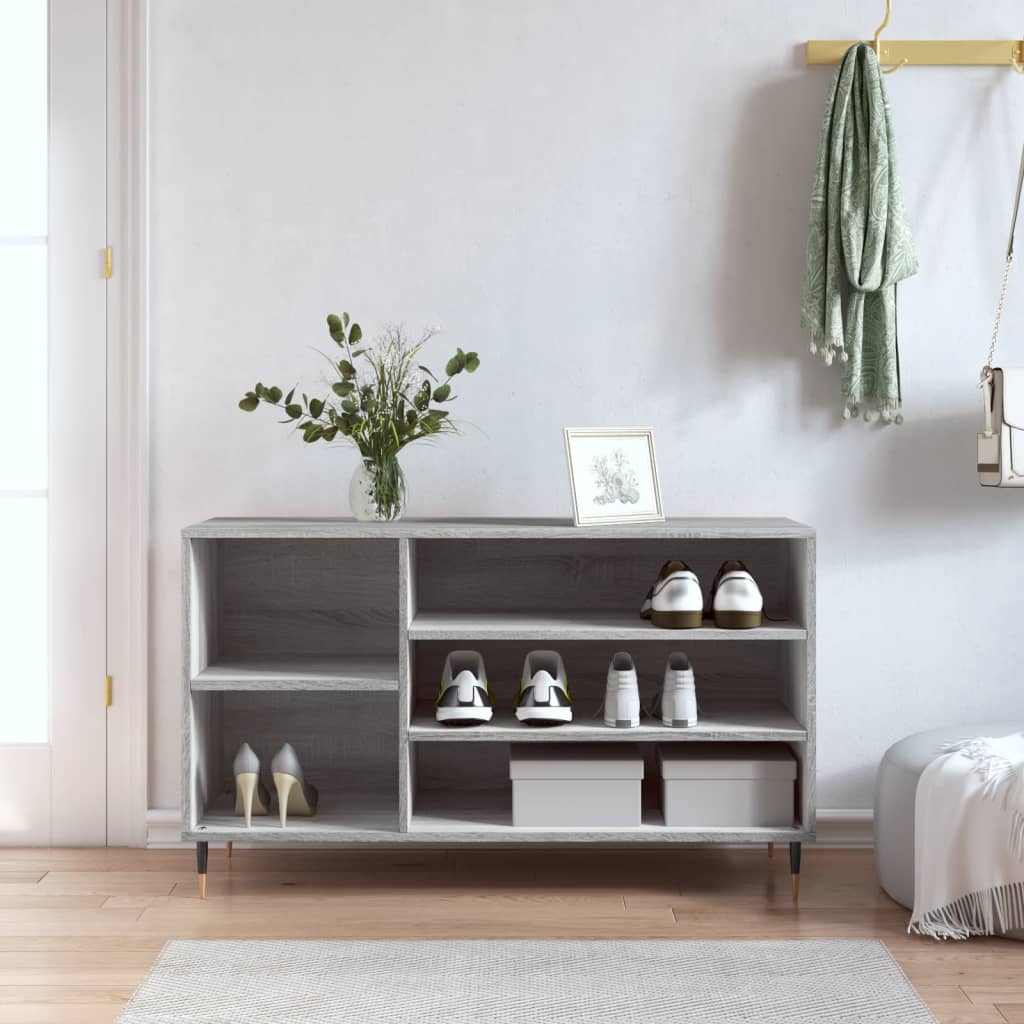 VidaXL armoire à chaussures 102x36x60 cm bois d'ingénierie gris sonoma