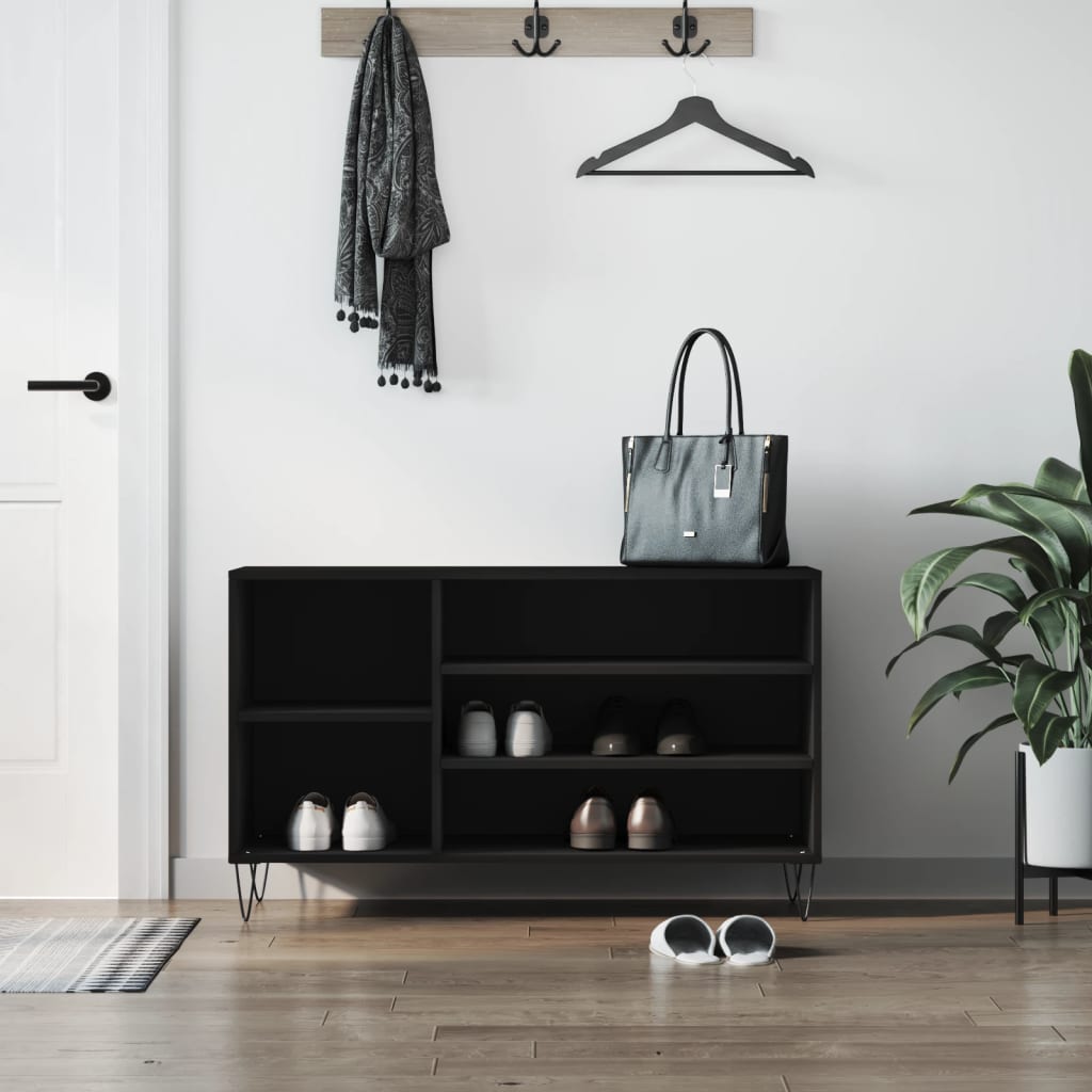 Vidaxx armoire à chaussures 102x36x60 cm bois fini noir
