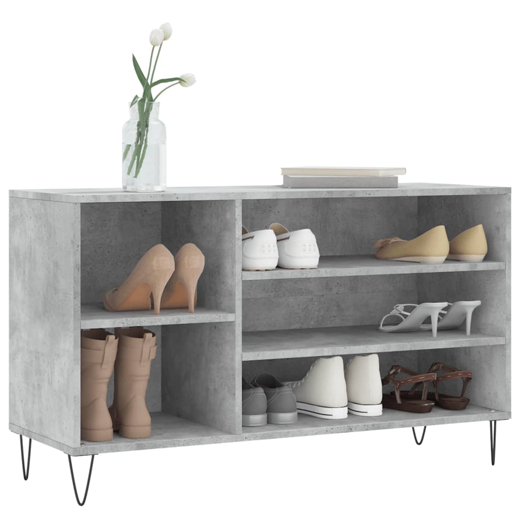 Vidaxx meuble à chaussures 102x36x60 cm dérivé du bois béton gris