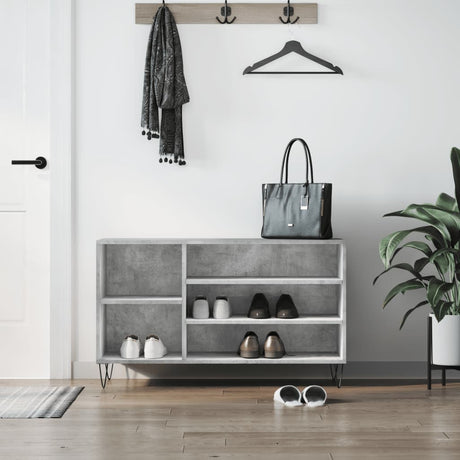Vidaxx meuble à chaussures 102x36x60 cm dérivé du bois béton gris
