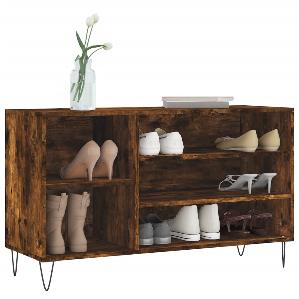 Vidaxx meuble à chaussures 102x36x60 cm bois d'ingénierie, chêne fumé