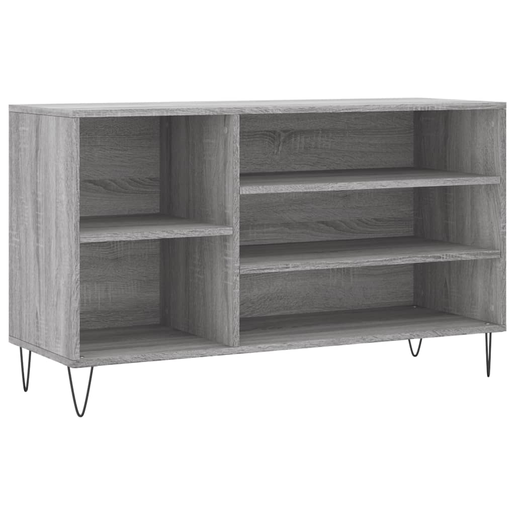 Gabinete de zapatos Vidaxl 102x36x60 cm de madera propiedad Sonoma gris