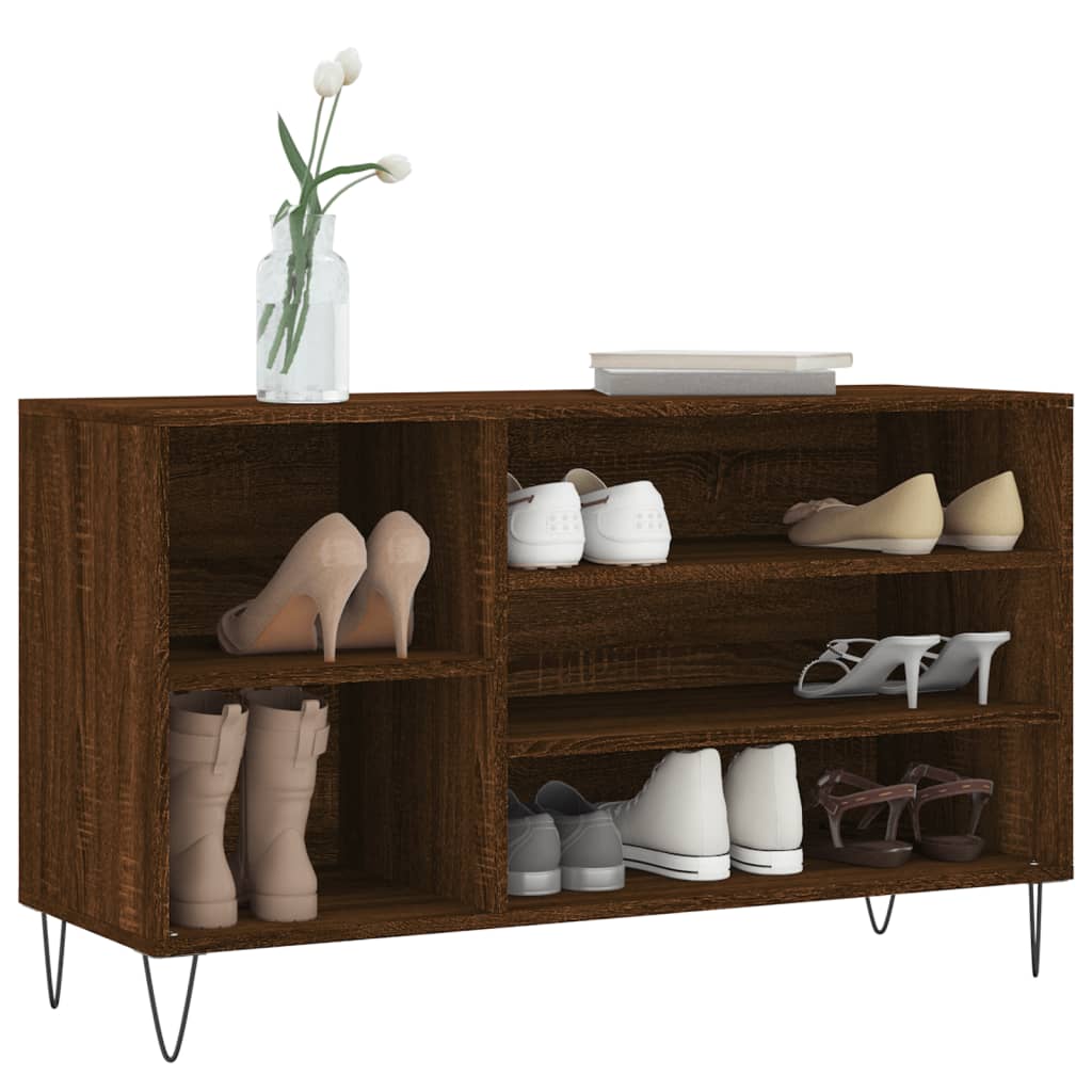 Vidaxl Cabinet da scarpe 102x36x60 cm Colore in rovere marrone in legno