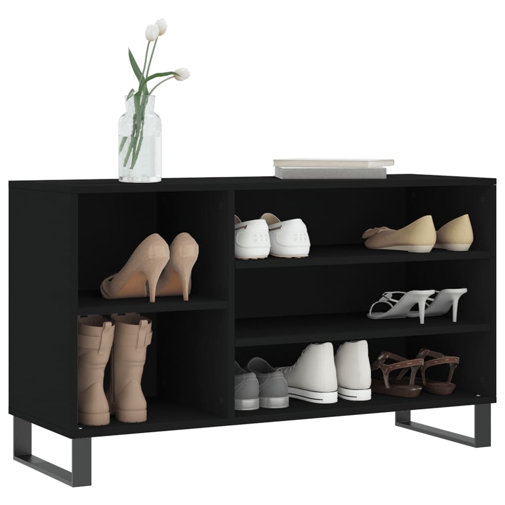 Vidaxx armoire à chaussures 102x36x60 cm bois fini noir