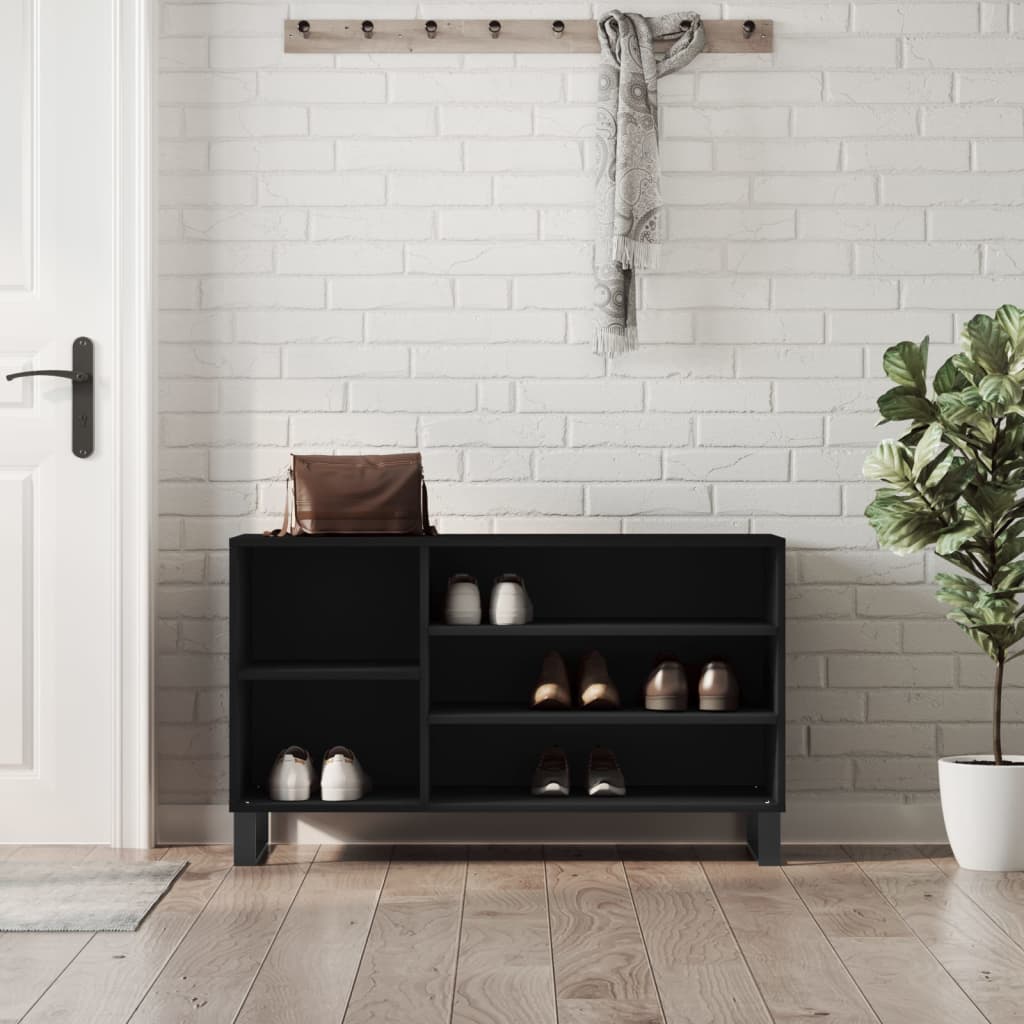 Vidaxx armoire à chaussures 102x36x60 cm bois fini noir
