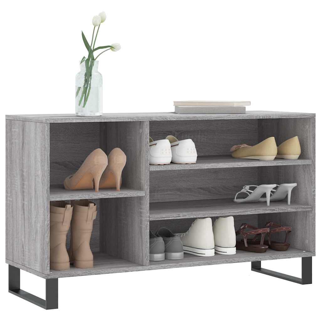 VidaXL armoire à chaussures 102x36x60 cm bois d'ingénierie gris sonoma