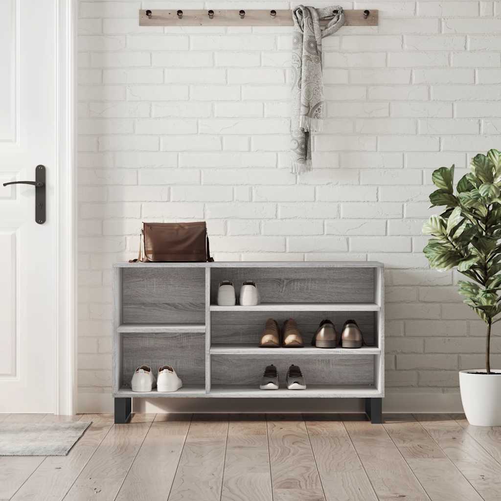 VidaXL armoire à chaussures 102x36x60 cm bois d'ingénierie gris sonoma